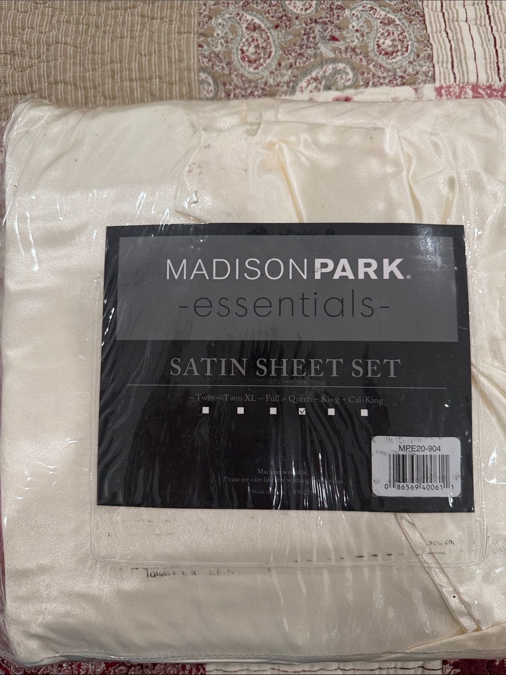 Madison Park Essentials Satin Sheet Set - Ivory